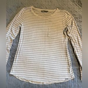Prana l/s shirt women size small pre-owned condition tan/blue‎